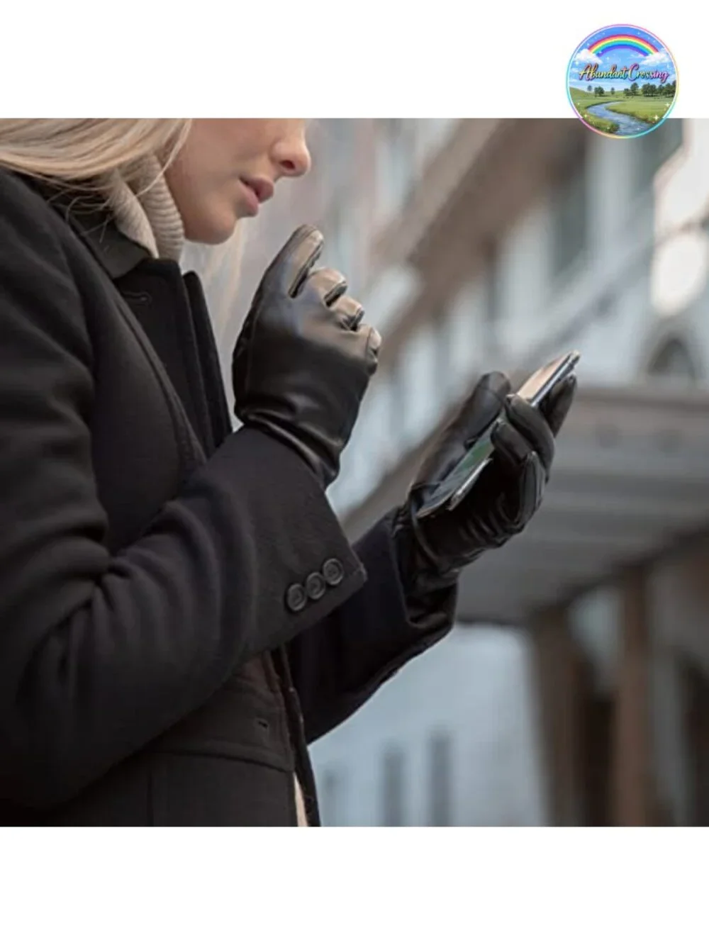 Touchscreen Leather Cashmere Lined Gloves for Women